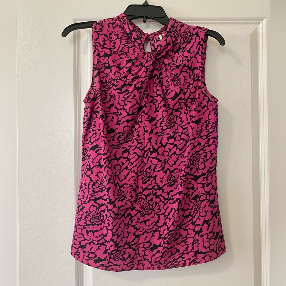 Women’s Anne Klein Sleeveless Top Pink Print - Sz Small